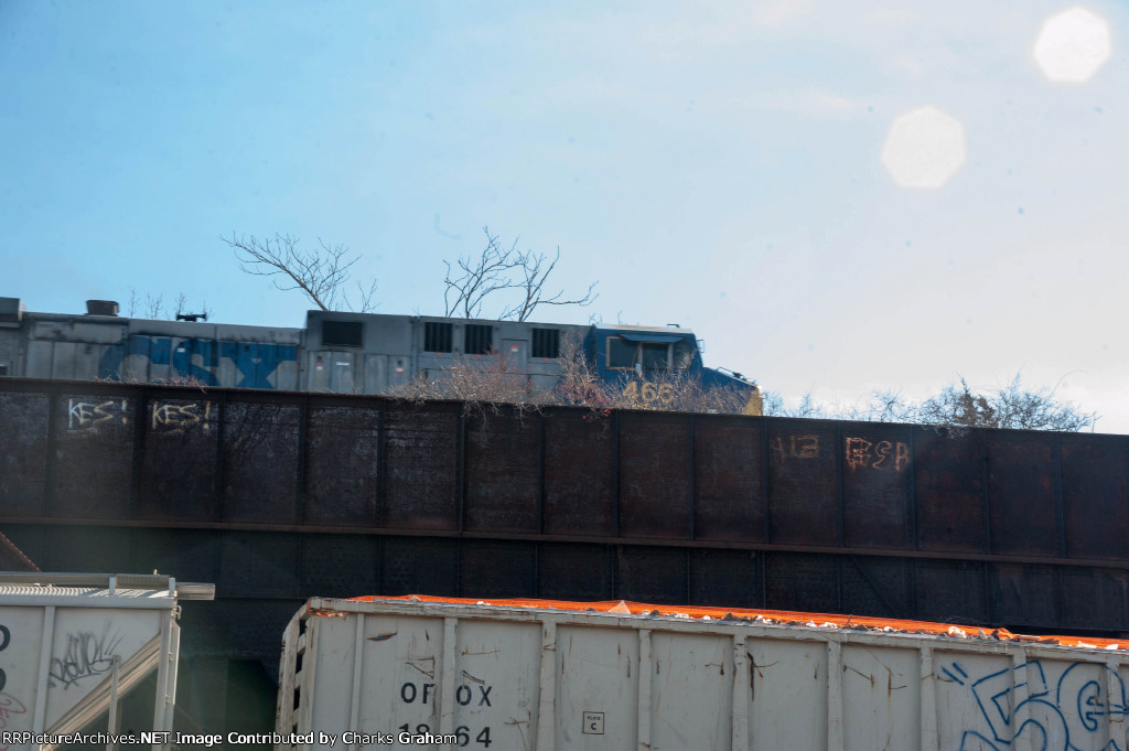 CSX 466 high above Worceseter